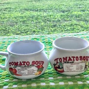 Vintage pair of left and right handed tomato soup